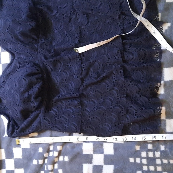 Macy's Swim Solutions NWT Black Triple Lace Tankini Wide Straps Top Size 18 - Picture 5 of 12